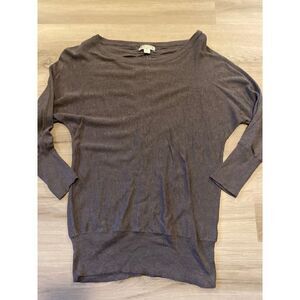 Aphorism, women's grey fitted long sleeve cotton casual sweater size small